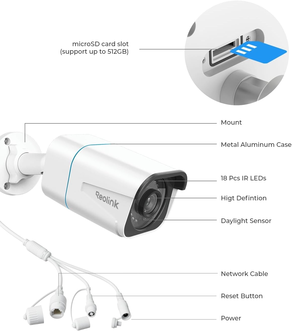 REOLINK 4K/8MP Security PoE IP Camera, Human/Vehicle/Pet Detection, Time-Lapse, 100ft IR Night Vision, Work with Smart Home, Up to 256GB microSD Card, Surveillance Outdoor Indoor, RLC-810A - Image 9