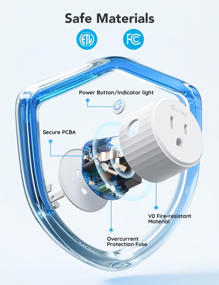 Govee Smart Plug, WiFi Outlet Compatible with Alexa and Google Assistant, Mini Smart Home Plugs with Timer Fuction & Group Controller, No Hub Required, ETL & FCC Certified, 2.4G WiFi Only (1 Pack) - Image 4