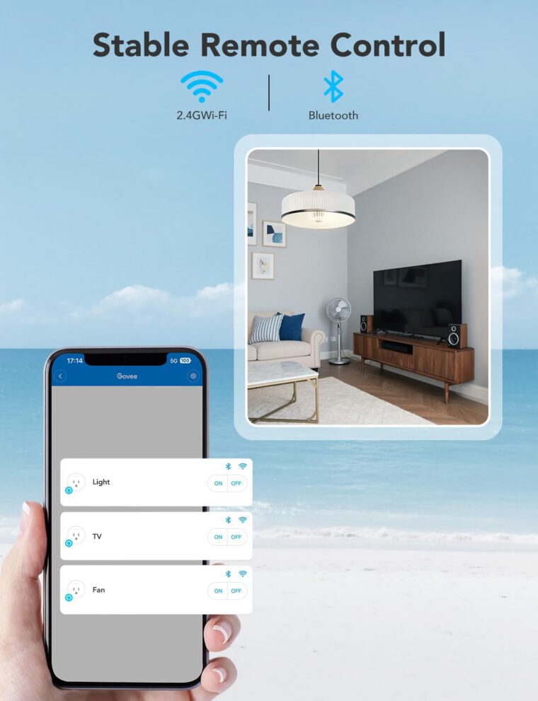 Govee Smart Plug, WiFi Outlet Compatible with Alexa and Google Assistant, Mini Smart Home Plugs with Timer Fuction & Group Controller, No Hub Required, ETL & FCC Certified, 2.4G WiFi Only (1 Pack) - Image 6