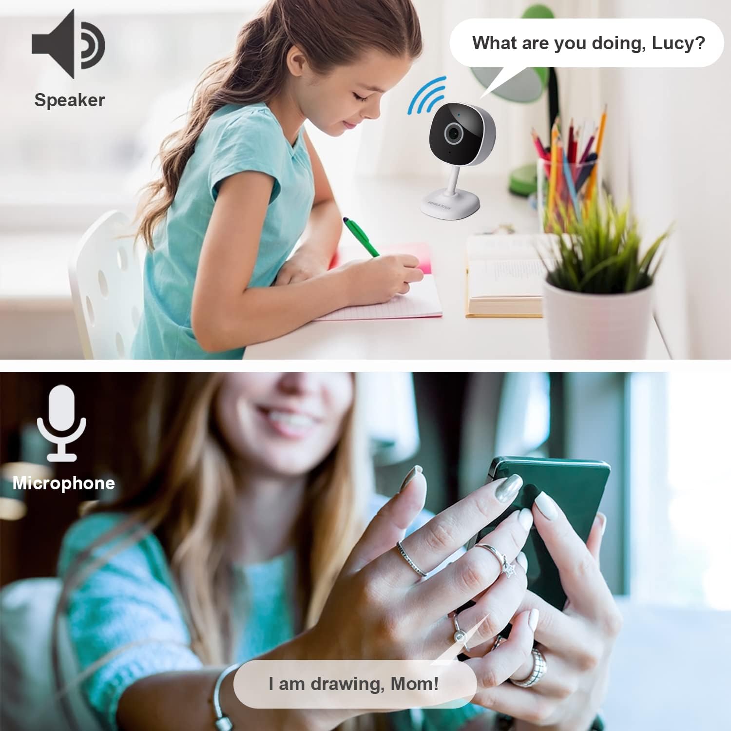 1080P Indoor Security Camera, Indoor IP Security Surveillance Camera with Night Vision, Motion Detection, 2-Way Audio, Cloud Service - Image 6