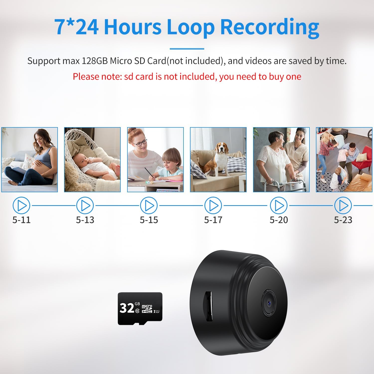 Secrect Camera Mini Spy Camera WiFi Hidden Camera Video Recorder Small Camera for Spying Room Camera Night Vision Home Security Camera Nanny Cam Pet Camera Baby Camera - Image 5