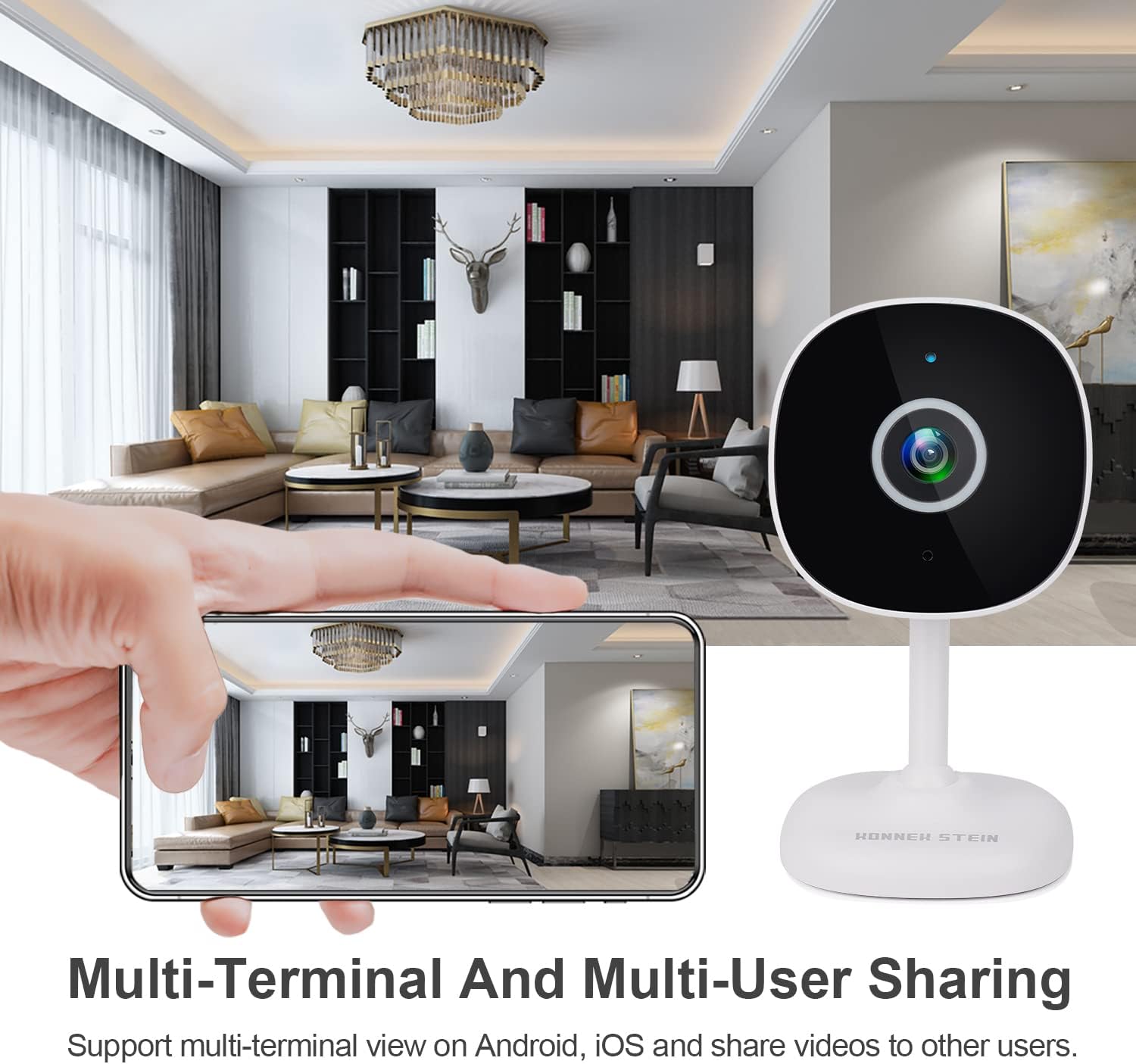 1080P Indoor Security Camera, Indoor IP Security Surveillance Camera with Night Vision, Motion Detection, 2-Way Audio, Cloud Service - Image 5