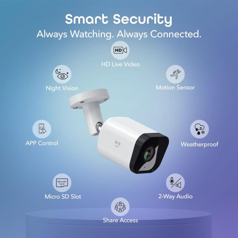 Geeni Hawk 3 1080P Outdoor Security Camera – 1-Pack Weatherproof Outdoor Cameras for Home Security Motion & Sound Detection and Night Vision, Supports Alexa & Google - Image 2