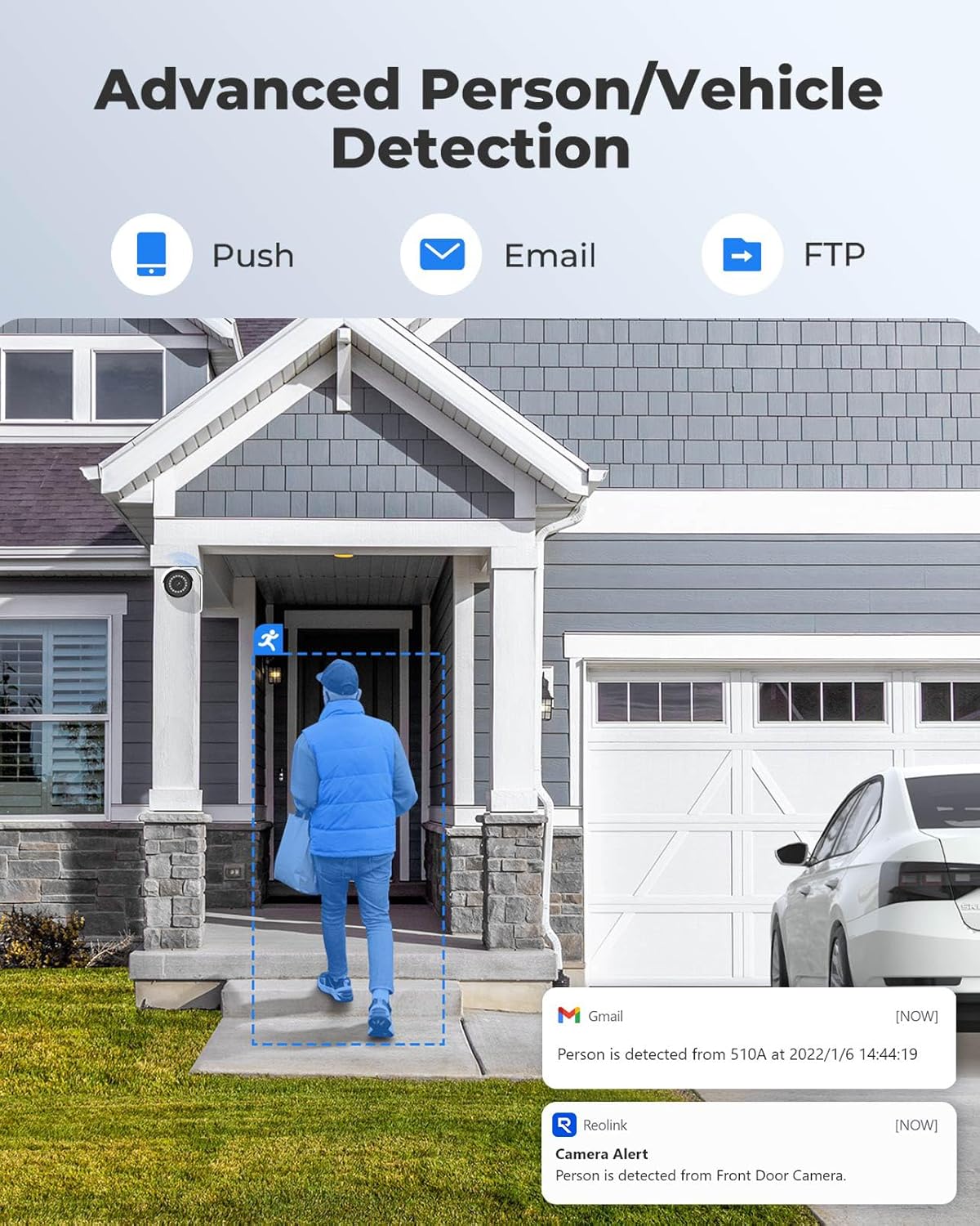 REOLINK 5MP Security PoE IP Camera, Person/Vehicle/Pet Detection, Time-Lapse, 100ft IR Night Vision, Work with Smart Home, Support 256GB SD Card, Surveillance Outdoor Indoor, RLC-510A - Image 4