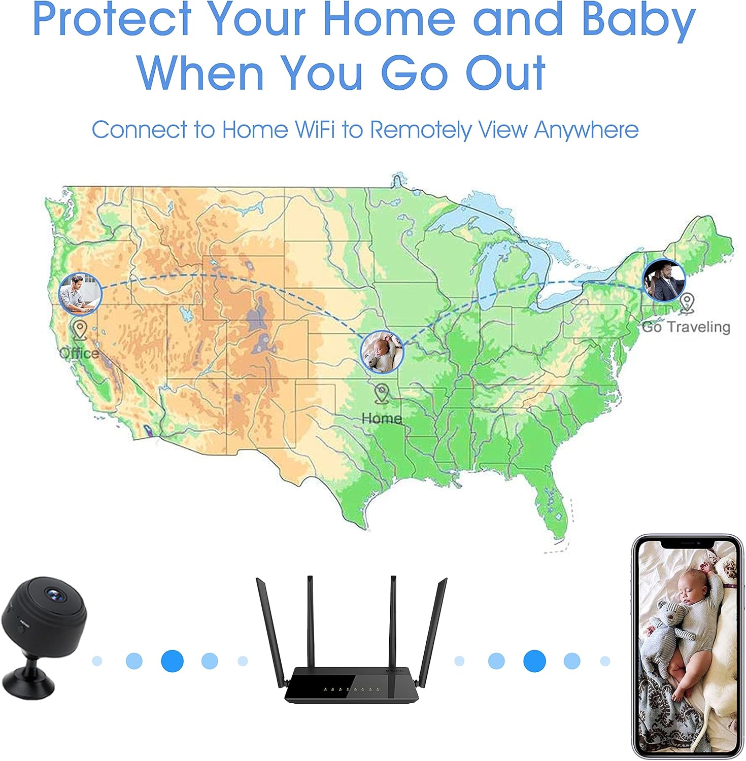 Secrect Camera Mini Spy Camera WiFi Hidden Camera Video Recorder Small Camera for Spying Room Camera Night Vision Home Security Camera Nanny Cam Pet Camera Baby Camera - Image 3