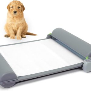 BrilliantPad Indoor Dog Potty for Small Pets, Basic | Automatic Self Cleaning with Odor Control, Puppy Training Alternative to Grass Turf, Mess Free | Includes 1 Disposable Absorbent Pee Pad Roll