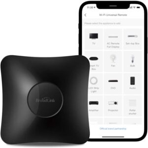 BroadLink RM4 pro IR and RF Universal Remote, All in One Hub Code Learning Wi-Fi Remote Control for TV Air Conditioner STB Audio, Curtain Motor, Works with Alexa, Google Home, IFTTT