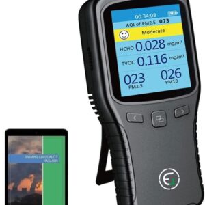EG Air Quality Monitor, Formaldehyde Detector, Pollution Meter, Sensor, Tester; Detect & Test Indoor Pollution, TVOC Volatile Organic Compound Gas, PM2.5 2.5 Micron Particulate Matter Dust; eBook