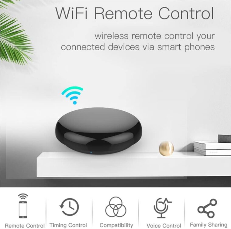 MOES WiFi Smart IR Remote Controller Smart Home Infrared Universal Remote Blaster,One for All Control AC TV DVD CD AUD SAT etc,Compatible with Alexa and Google Assistant,No Hub Required - Image 2
