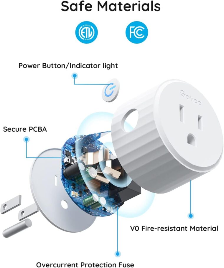 Govee Smart Plug, WiFi Bluetooth Outlets 2 Pack Work with Alexa and Google Assistant Bundle with Govee Smart Plug, WiFi Plugs Work with Alexa & Google Assistant, Smart Outlet with Timer & Group - Image 6