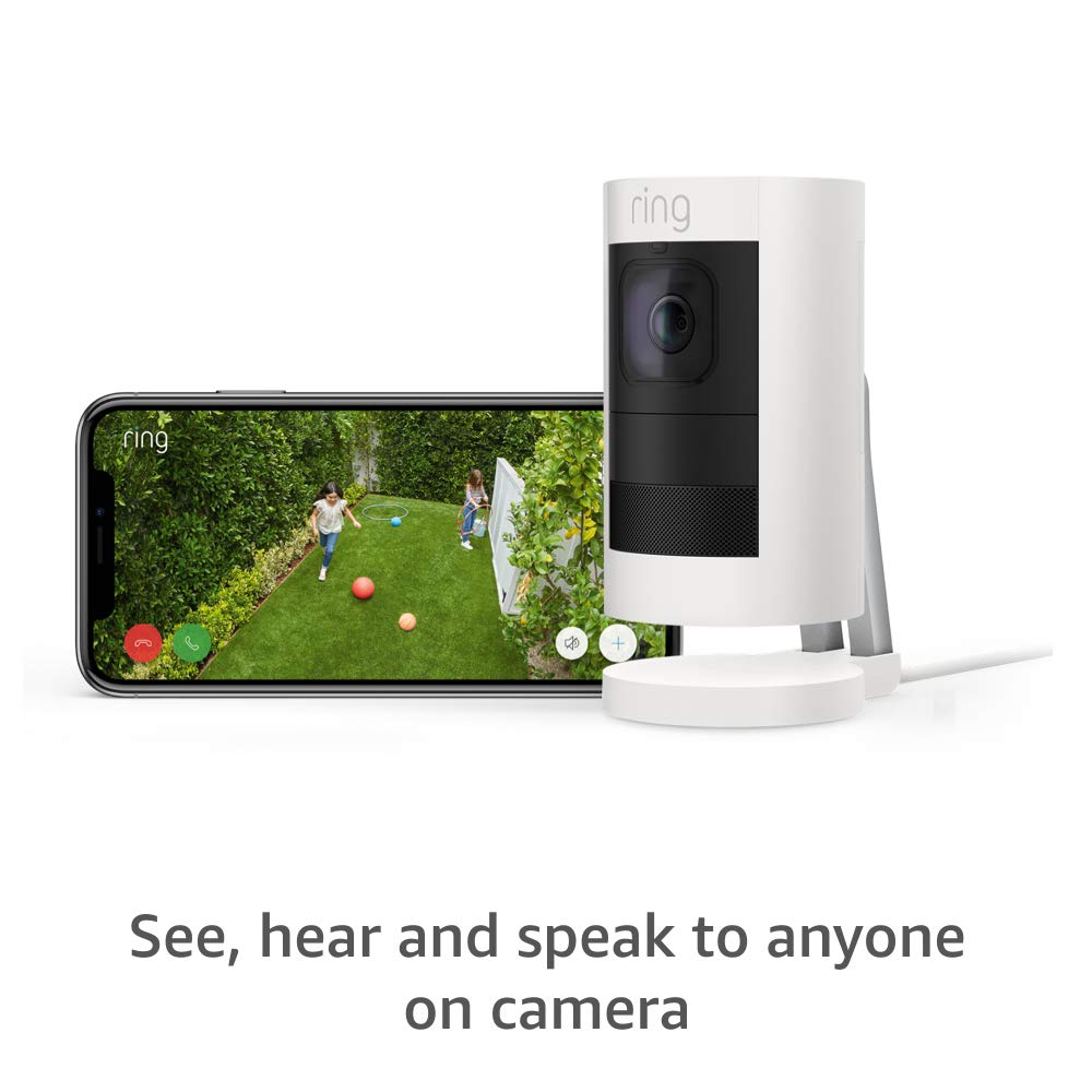 Ring Stick Up Cam Elite, Indoor/Outdoor Power HD Security Camera with Two-Way Talk, Night Vision, Works with Alexa - White - Image 3