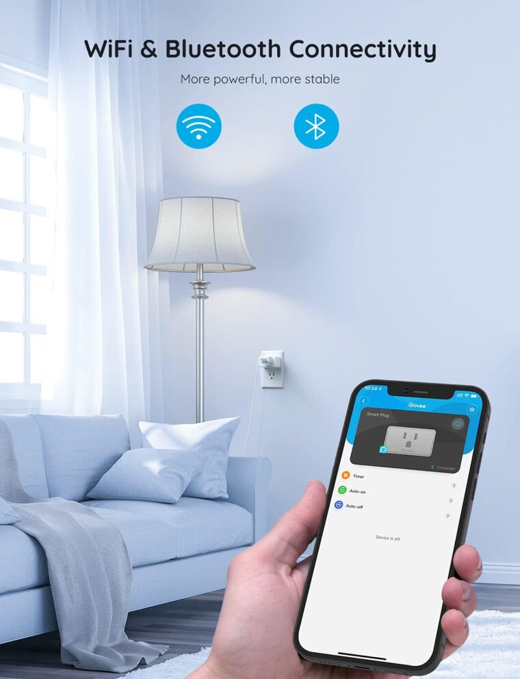 Govee Smart Plug, WiFi Bluetooth Outlets 2 Pack Work with Alexa and Google Assistant Bundle with Govee Smart Plug, WiFi Plugs Work with Alexa & Google Assistant, Smart Outlet with Timer & Group - Image 4