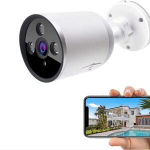 Outdoor WiFi Security Camera, 1080P Wireless Night Vision Security Cameras with Two-Way Audio,Cloud Storage, IP66 Waterproof, Motion Detection, Activity Alert, Deterrent Alarm (Only 2.4G Wifi)