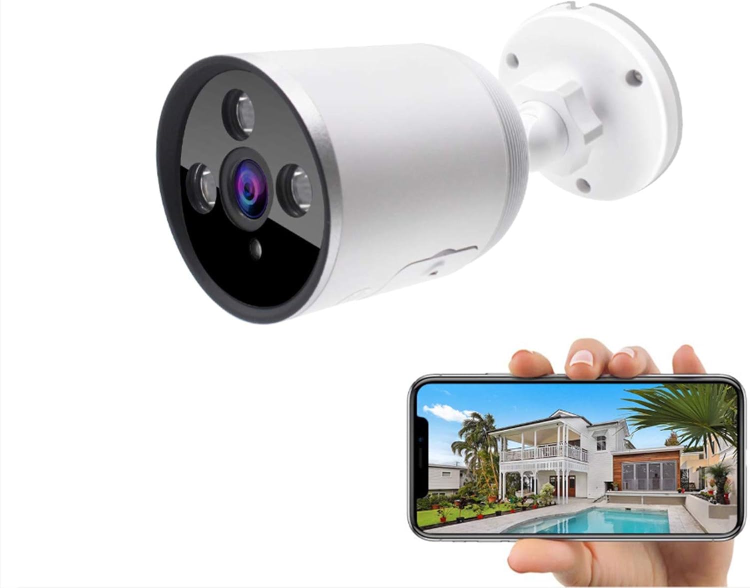 Outdoor WiFi Security Camera, 1080P Wireless Night Vision Security Cameras with Two-Way Audio,Cloud Storage, IP66 Waterproof, Motion Detection, Activity Alert, Deterrent Alarm (Only 2.4G Wifi)