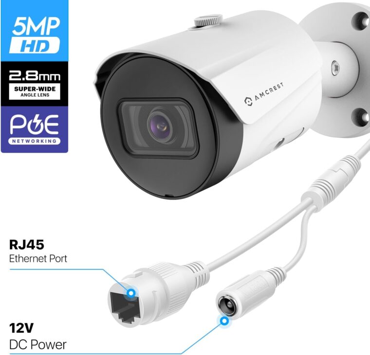 Amcrest UltraHD 5MP Outdoor POE Camera 2592 x 1944p Bullet IP Security Camera, Outdoor IP67 Waterproof, 103° Viewing Angle, 2.8mm Lens, 98.4ft Night Vision, 5-Megapixel, IP5M-B1186EW-28MM (White) - Image 8