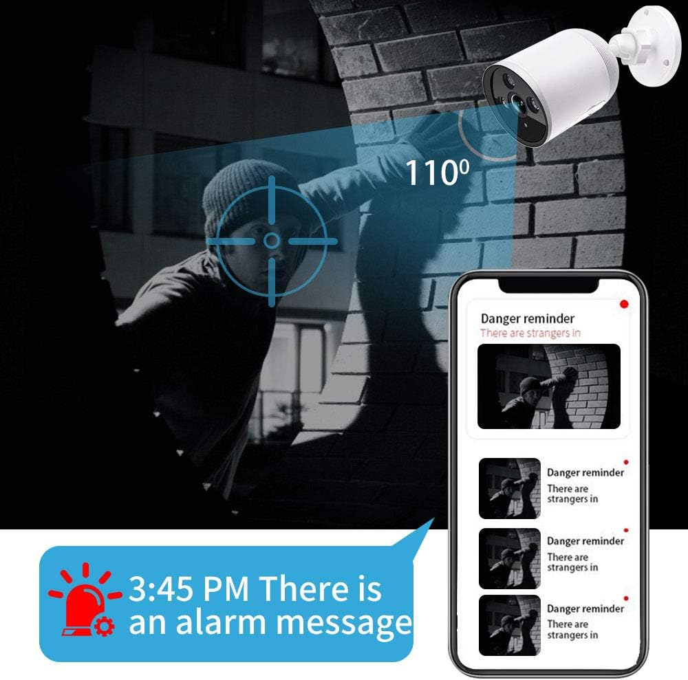 Outdoor WiFi Security Camera, 1080P Wireless Night Vision Security Cameras with Two-Way Audio,Cloud Storage, IP66 Waterproof, Motion Detection, Activity Alert, Deterrent Alarm (Only 2.4G Wifi) - Image 6