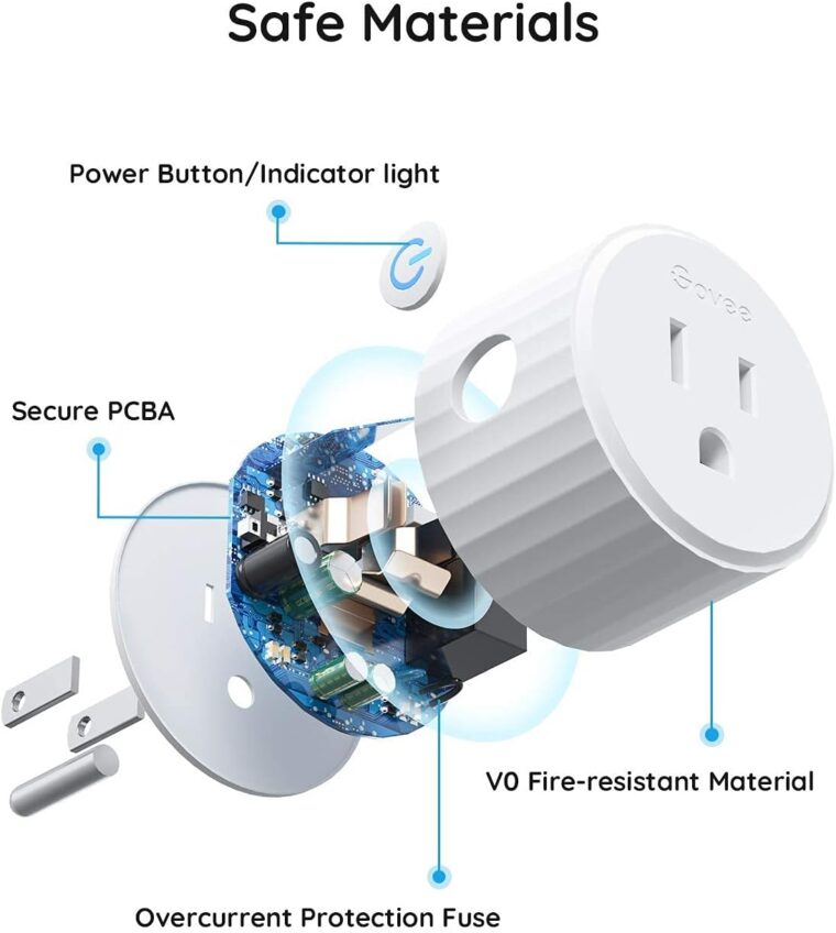 Govee Dual Smart Plug 2 Pack, 15A WiFi Bluetooth Outlet, Work with Alexa and Google Assistant, 2-in-1 Compact Design Bundle with Govee Smart Plug, WiFi Plugs Work with Alexa & Google Assistant - Image 9