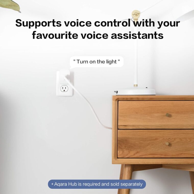 Aqara Smart Plug Plus Smart Light Switch (No Neutral, Single Rocker), with Energy Monitoring, Scheduling and Voice Control, Compatible with Alexa, Google Assistant, IFTTT, and Apple HomeKit Compatible - Image 2
