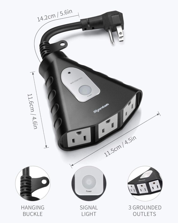 Outdoor WiFi Outlet, Outdoor Plug with 3 Ground Outlets, Compatible with Amazon Alexa, Google Assistant, Remote Control Outdoor Light Timer Outlet Waterproof, FCC Certified - Image 8