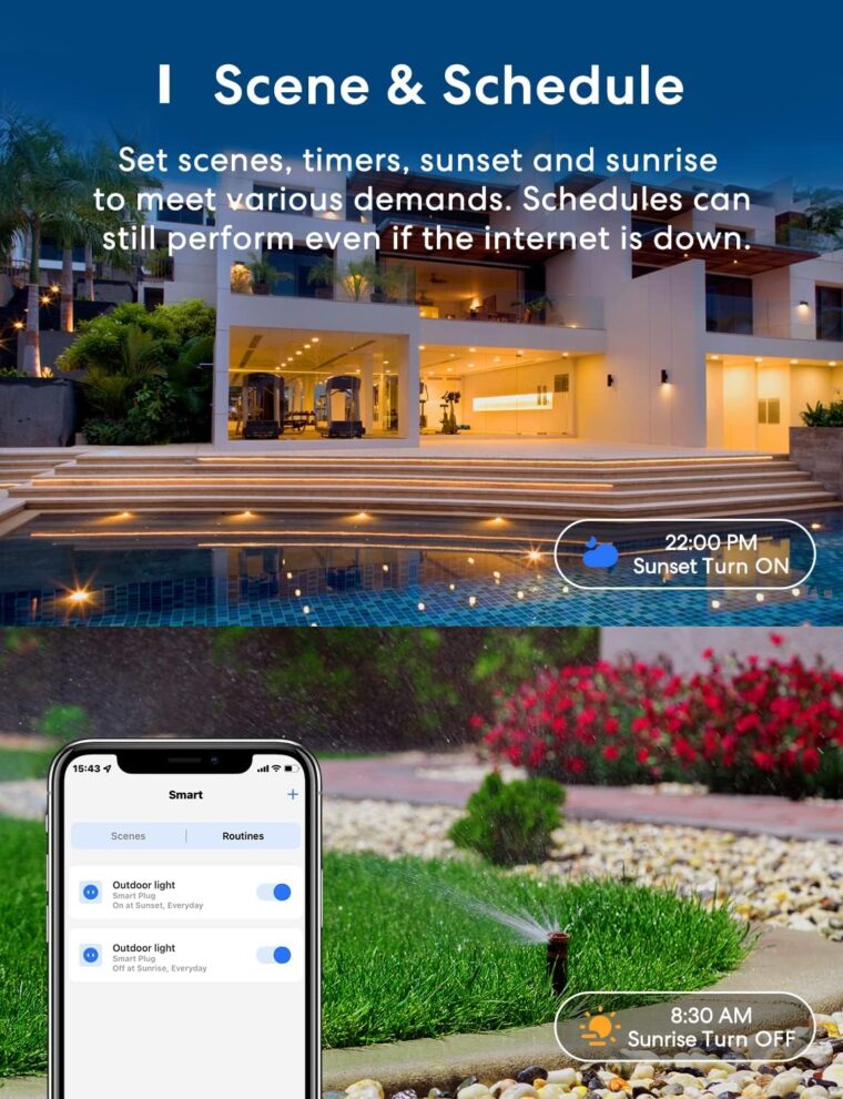 meross Outdoor Smart Plug Compatible with Apple HomeKit, Siri, Alexa, Google Assistant and SmartThings, Waterproof Outdoor Outlet, Remote & Voice Control, Timer, FCC and ETL Certified - Image 4