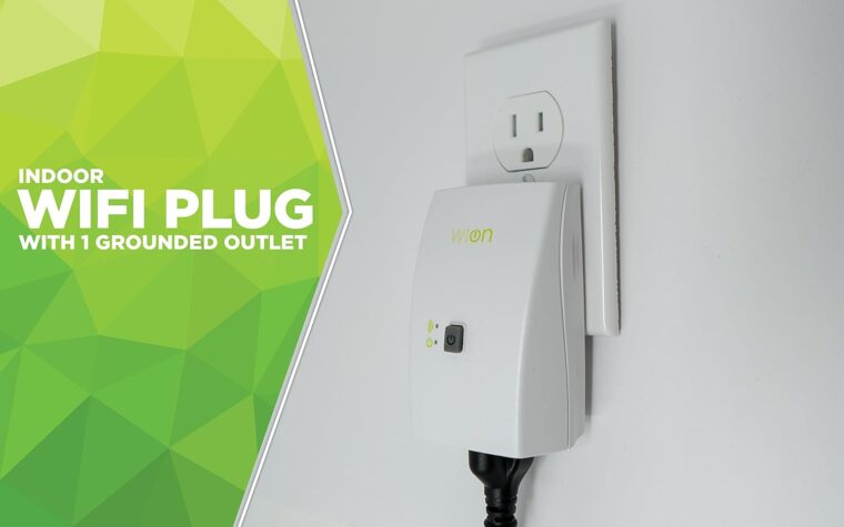 WiOn 50050 Indoor WiFi Plug With 1 Grounded Outlet; White - Image 2