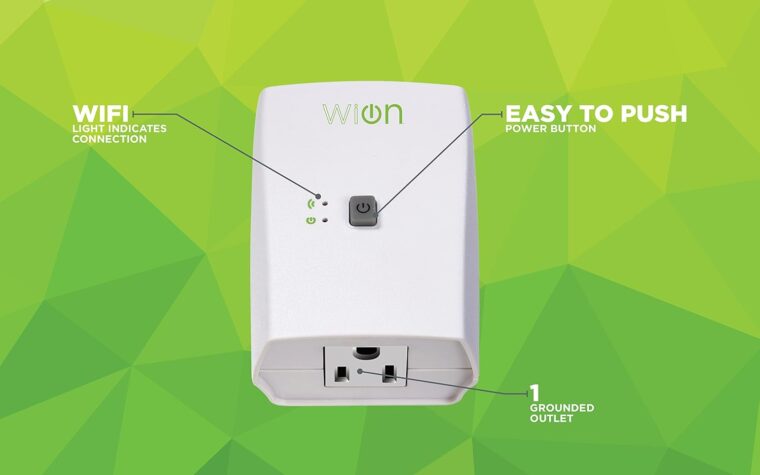 WiOn 50050 Indoor WiFi Plug With 1 Grounded Outlet; White - Image 3