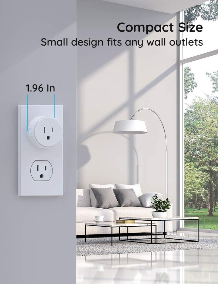 Govee Dual Smart Plug 2 Pack, 15A WiFi Bluetooth Outlet, Work with Alexa and Google Assistant, 2-in-1 Compact Design Bundle with Govee Smart Plug, WiFi Plugs Work with Alexa & Google Assistant - Image 8
