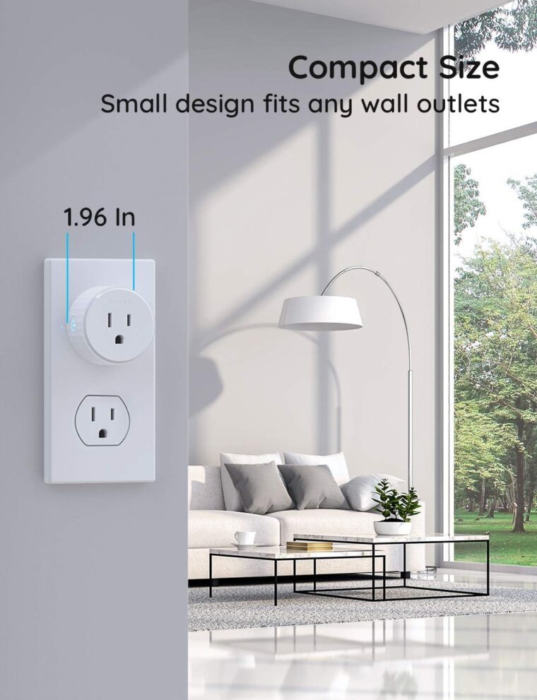 Govee Dual Smart Plug 2 Pack, 15A WiFi Bluetooth Outlet, Work with Alexa and Google Assistant, 2-in-1 Compact Design Bundle with Govee Smart Plug, WiFi Plugs Work with Alexa & Google Assistant - Image 6