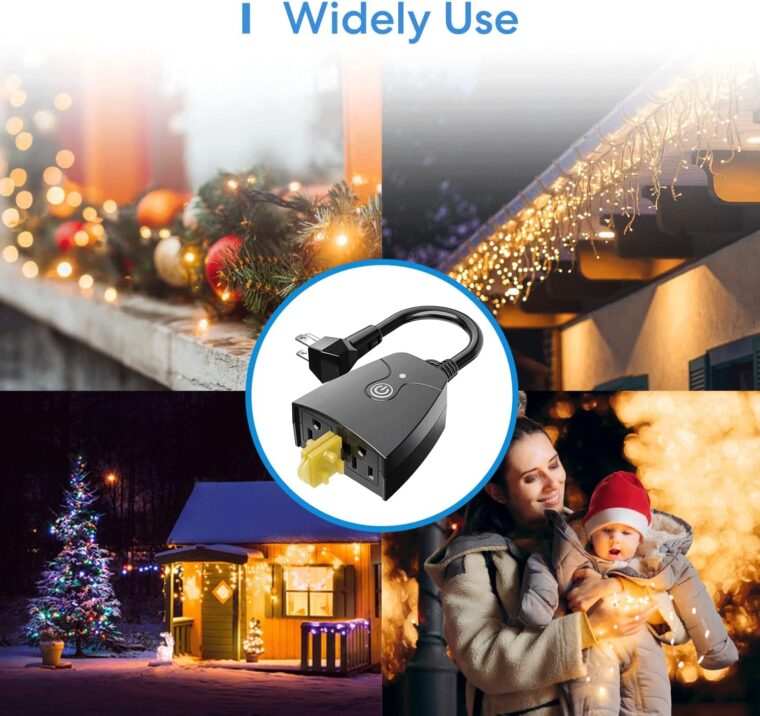 meross Outdoor Smart Plug Compatible with Apple HomeKit, Siri, Alexa, Google Assistant and SmartThings, Waterproof Outdoor Outlet, Remote & Voice Control, Timer, FCC and ETL Certified - Image 8