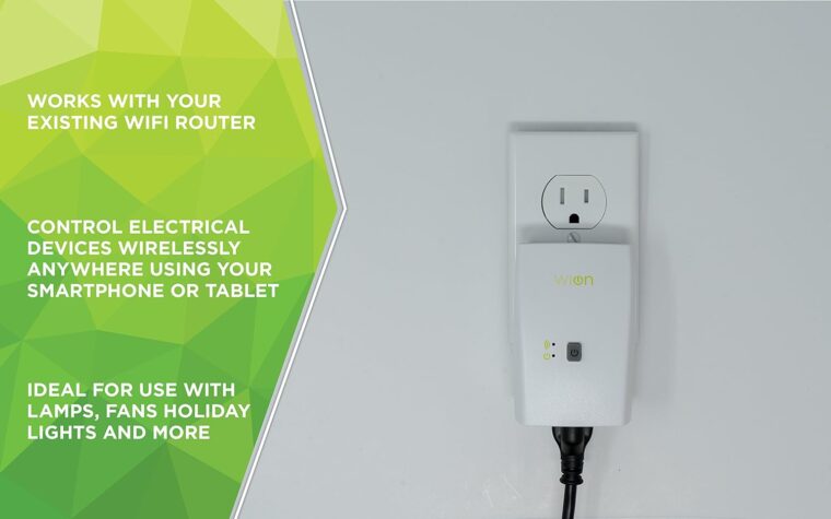 WiOn 50050 Indoor WiFi Plug With 1 Grounded Outlet; White - Image 4