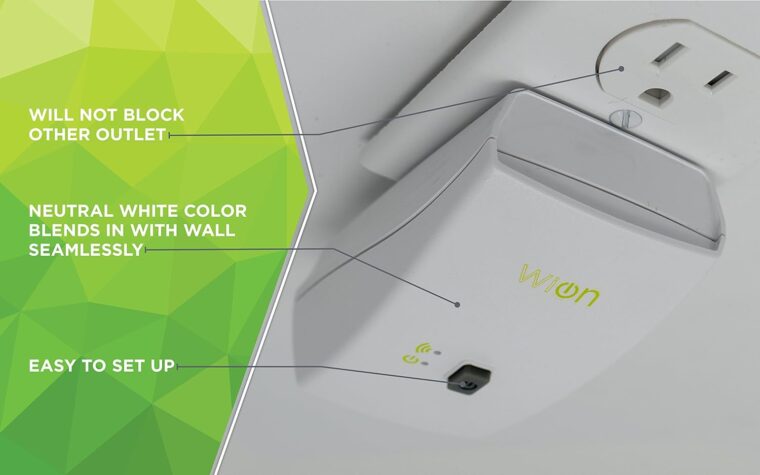 WiOn 50050 Indoor WiFi Plug With 1 Grounded Outlet; White - Image 5