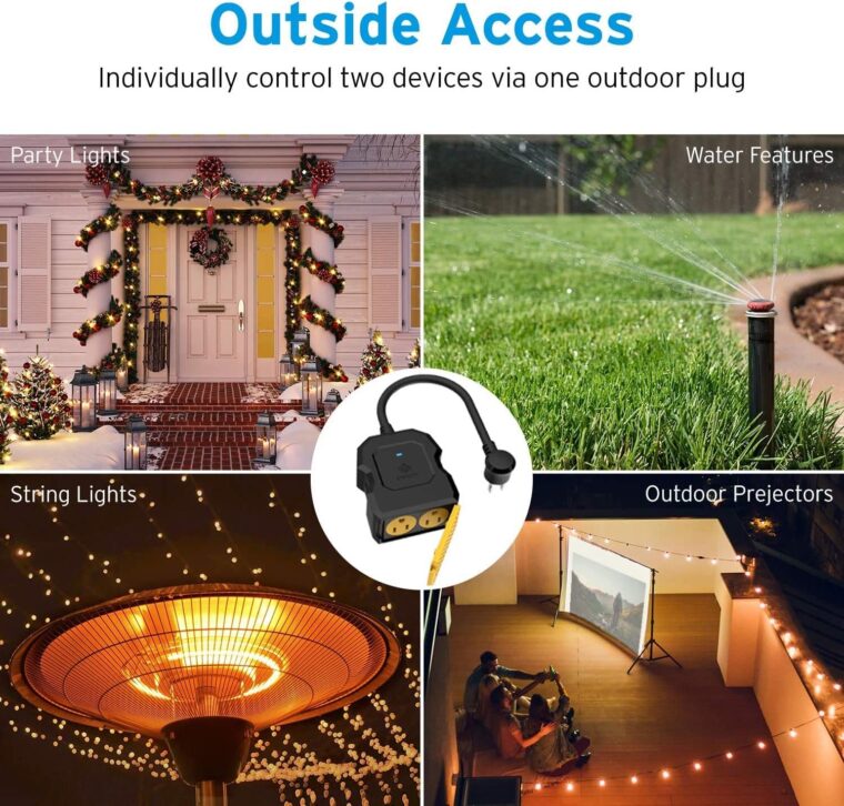 Etekcity ESO15-TB Outdoor Smart Plug WiFi Outlet with 2 Sockets, Works with Alexa & Google Home, Wireless Remote Control, Energy Monitoring & Timer Function, Waterproof, FCC and ETL Listed, Black - Image 7
