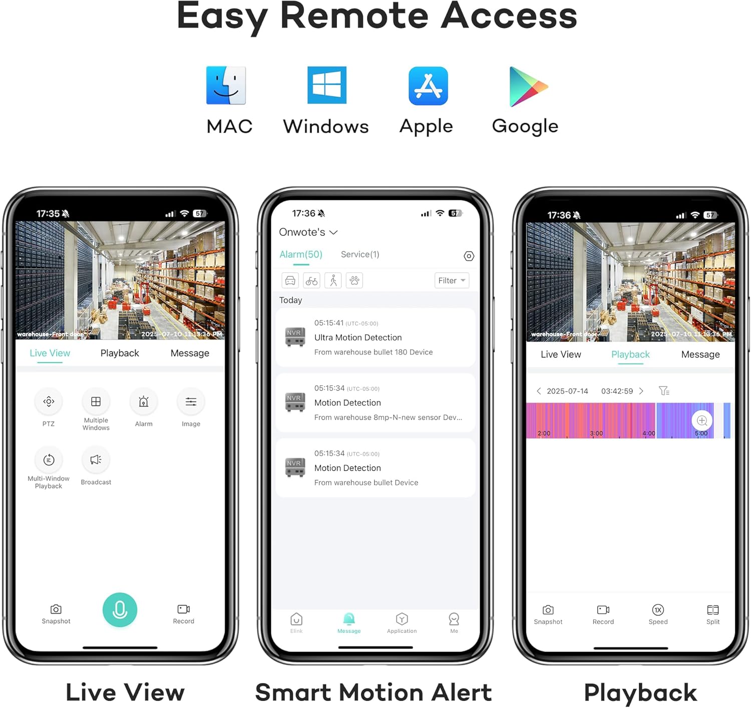 ONWOTE NVR PoE Security Camera System 4K, 16 Channel 6K 12MP Commercial NVR 4TB, 8X 8MP 134° Wired Outdoor IP Cameras with Audio, AI Detection, 8X Cables (Total 480ft), CCTV Kits for Home Businesses - Image 7