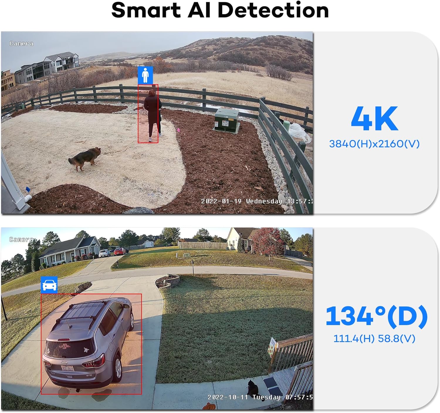 ONWOTE NVR PoE Security Camera System 4K, 16 Channel 6K 12MP Commercial NVR 4TB, 8X 8MP 134° Wired Outdoor IP Cameras with Audio, AI Detection, 8X Cables (Total 480ft), CCTV Kits for Home Businesses - Image 2