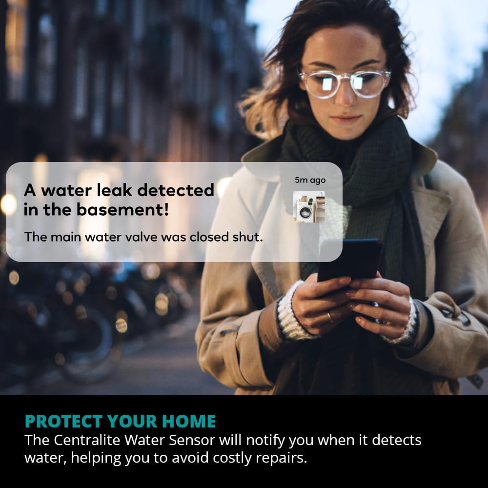by Ezlo Water Sensor - Monitors Your Whole Home for Leaks - Detects Water Leaks in a Kitchen, Bathroom, Basement or Laundry Room - Zigbee - Image 4