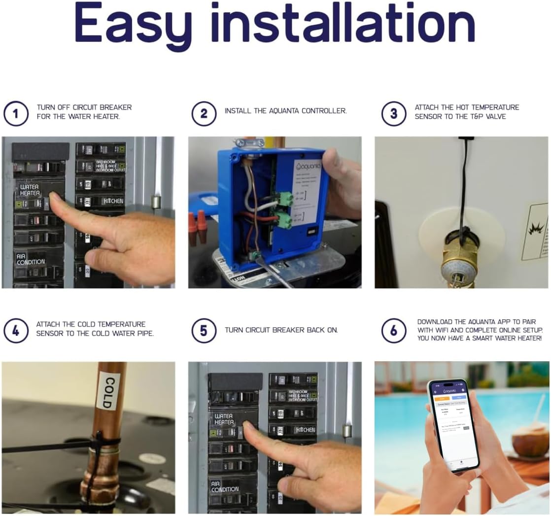 Smart Water Heater Timer: Optimize Hot Water Usage - Compatible with Alexa - Installs in Minutes, No Plumbing Required. Compatible with Gas Water Heaters. - Image 6