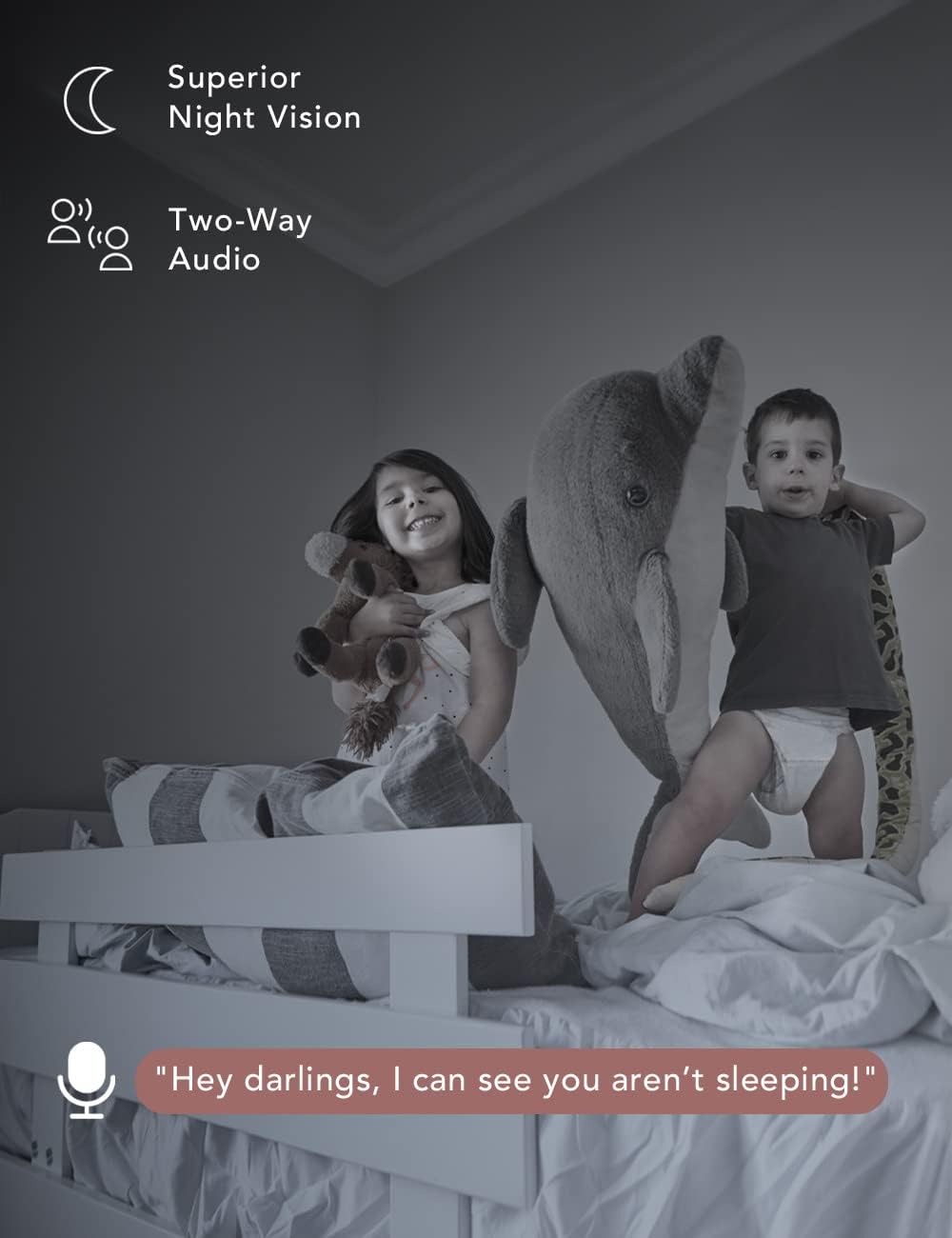 nooie Baby Monitor with Camera 2 Pack,WiFi Baby Monitor Camera,360-degree1080P,Smart Baby Camera with Motion Tracking,Night Vision,Two Way Audio&Sound Detection,Works with Alexa,SD Card and Cloud - Image 6