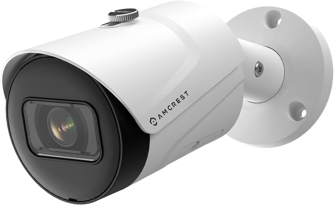 Amcrest 4K (8MP) IP POE Camera, UltraHD Outdoor Bullet, 3840x2160, 98ft NightVision, 125° FOV, IP67, MicroSD (256GB), Human & Vehicle Detection, Tripwire & Intrusion, (IP8M-2496EW-AI-V3)