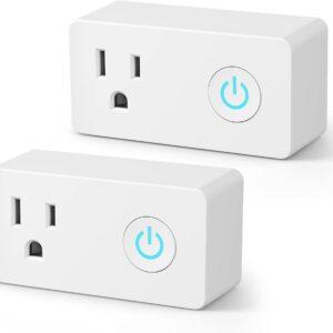 BN-LINK WiFi Heavy Duty Smart Plug Outlet, No Hub Required with Timer Function, White, Compatible with Alexa and Google Assistant, 2.4 Ghz Network Only (2 Pack)