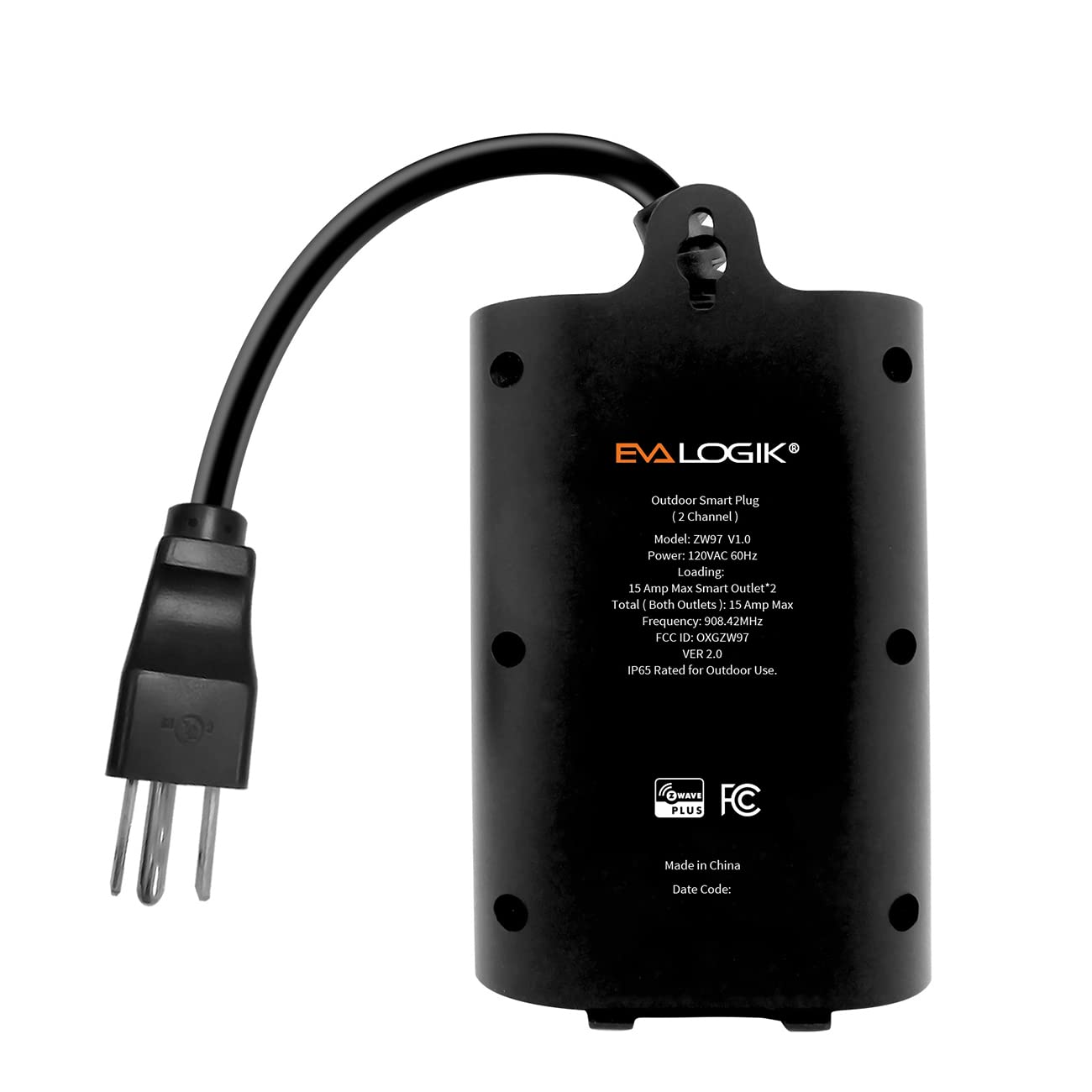 Z-Wave Dual Smart Outlet, Outdoor Zwave Smart Plug, Waterproof Dual On/Off Socket, Z Wave Hub Required, Built-in Repeater, Compatible with SmartThings, Wink, Alexa, Google Assistant - Image 5