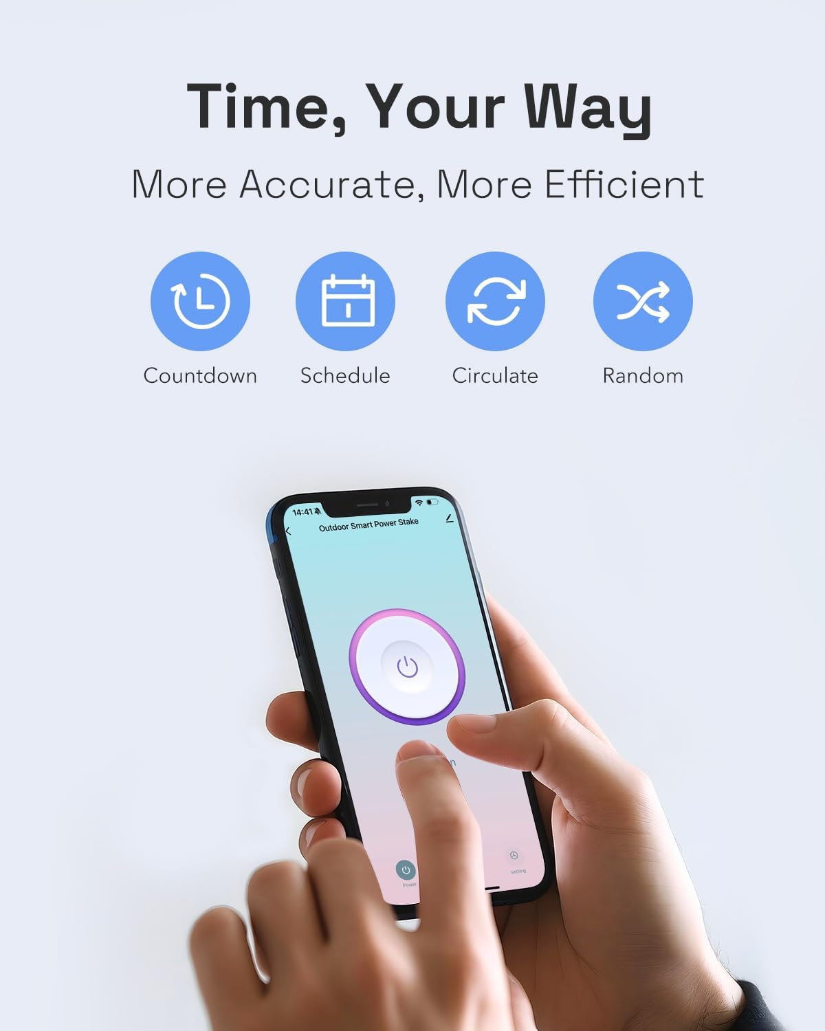 HBN Outdoor Smart Plug Waterproof WiFi Outdoor Outlet Timer with 6 Grounded Outlets, Remote & Voice Control Heavy Duty Yard Stake Plug Compatible with Alexa and Google Assistant No Hub Required - Image 5