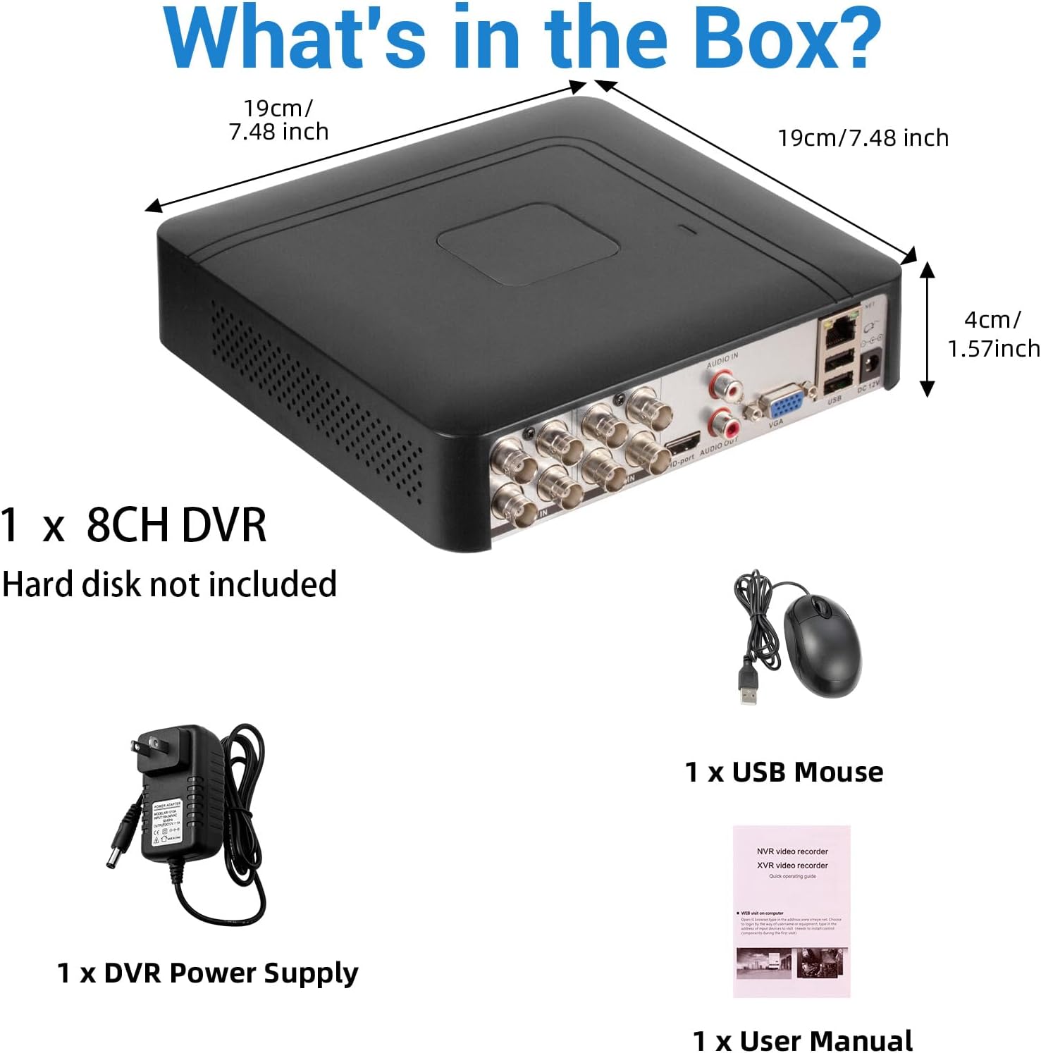 1080P 8CH Surveillance DVR Recorder H.265+ Standalone 6-in-1 CCTV Digital Video Recorder 8 Channel DVR for Security Camera Home Surveillance System, Mobile APP & PC Remote (No Hard Drive) - Image 9