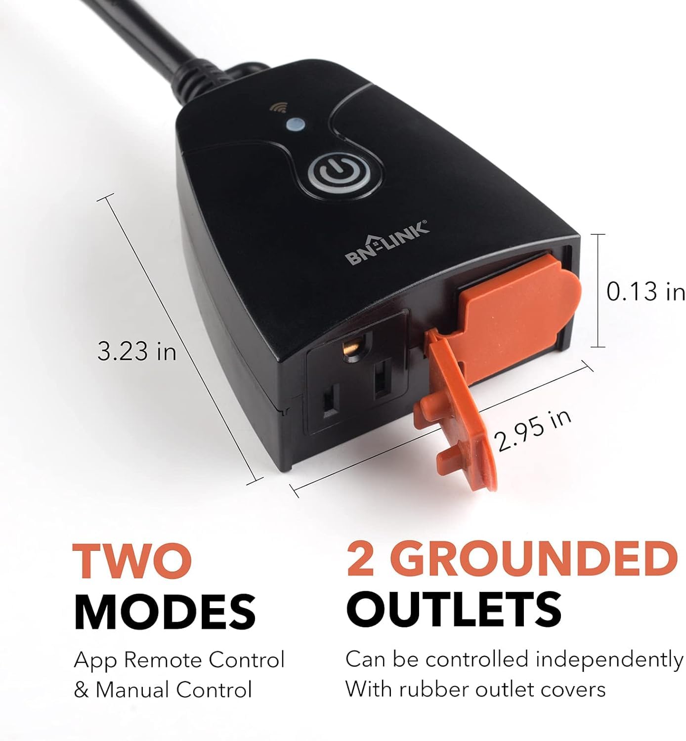 BN-LINK Outdoor Smart Dual Outlet, Heavy Duty Wi-Fi Plug, Independent Control Outlets, Compatible with Alexa and Google Assistant 2.4 GHz Network only - Image 2