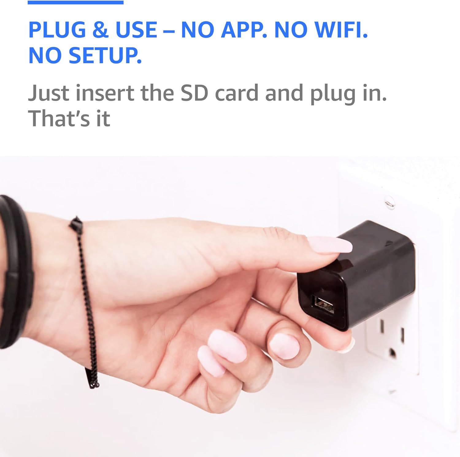 Plug-in Indoor Camera – Premium Full HD 1080P, 110° Wide View, Motion Detection – No WiFi Needed – Continuous Recording via microSD – Simple Plug-and-Go Setup for Home, Nanny & Pet Monitoring - Image 8