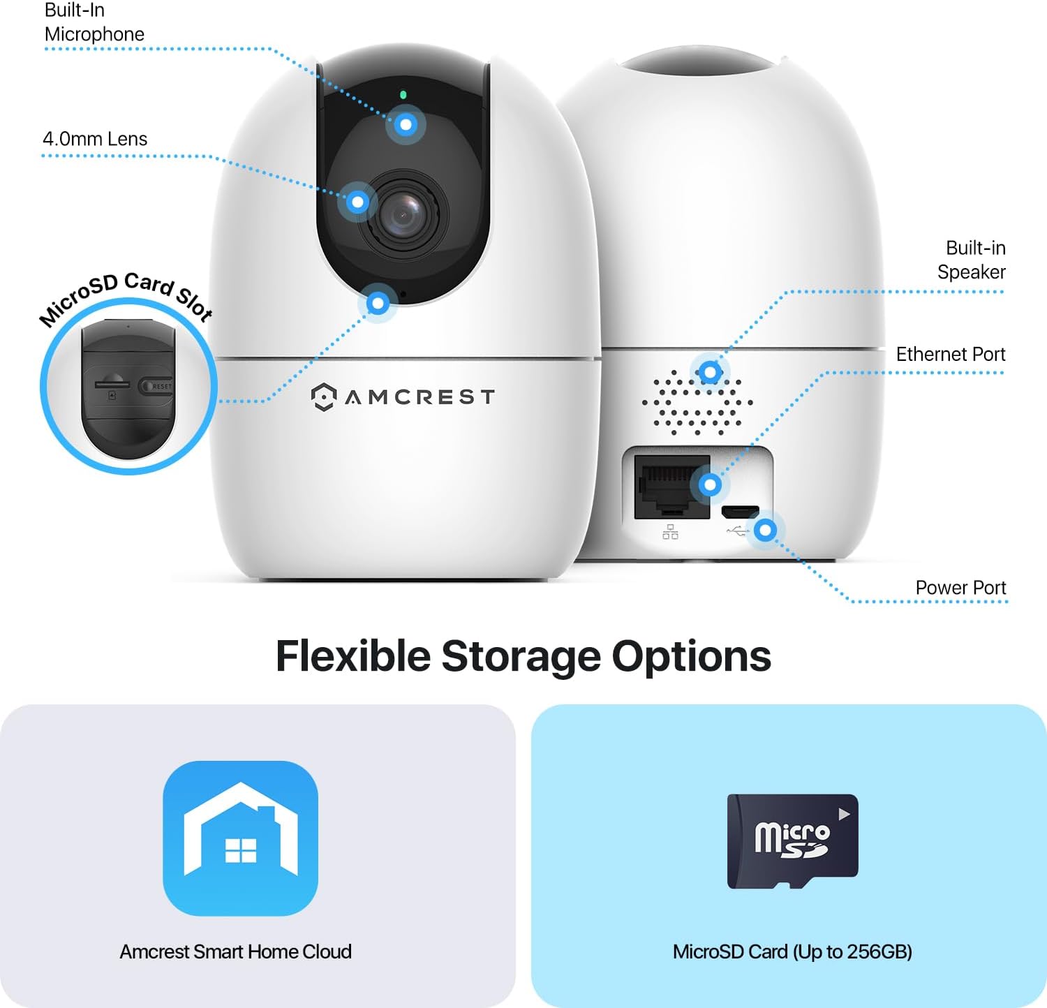 Amcrest 1080P WiFi Camera Indoor, Nanny Cam, Dog Camera, Sound & Baby Monitor, Human & Pet Detection, Motion-Tracking, Phone App, Pan/Tilt Wireless IP Camera, Night Vision, Smart Home ASH21-W - Image 7