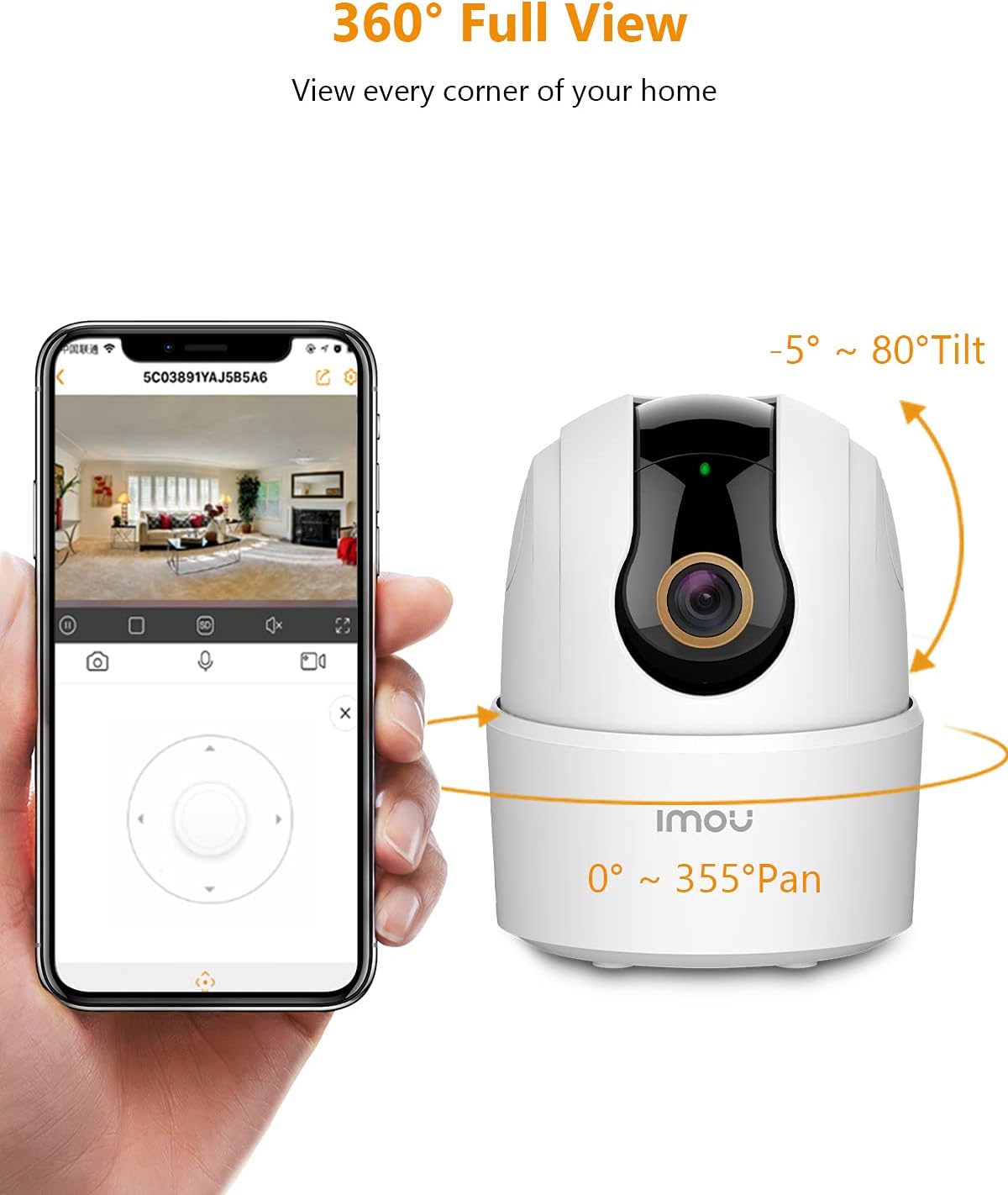 Imou 2.5K WiFi Camera Indoor Pet Dog Camera 4MP, 360° Home Security Wireless IP Baby Camera, Human Detection AI, Smart Tracking, Siren, 10m Night Vision, 2-Way Audio, Privacy Mode, Works with Alexa - Image 9