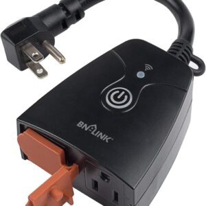BN-LINK Outdoor Smart Dual Outlet, Heavy Duty Wi-Fi Plug, Independent Control Outlets, Compatible with Alexa and Google Assistant 2.4 GHz Network only