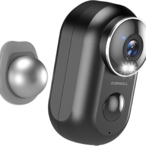 ZUMIMALL 2K Security Cameras Wireless Outdoor, Magnetic Mount, 130° View Outdoor Camera Wireless, 2.4G WiFi Battery Camera Indoor/AI Detection/3MP Color Night Vision/2-Way Talk/Cloud/Alexa/IP66