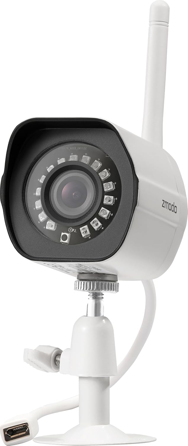 Zmodo 1080p Full HD Outdoor Wireless Security Camera System, Plug-In, Smart Home Indoor Outdoor WiFi IP Camera with Night Vision, Compatible with Alexa