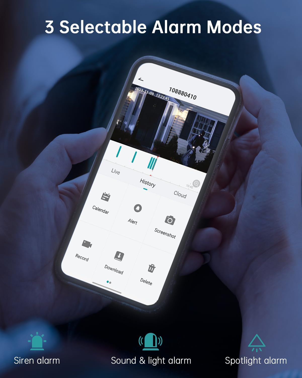 ZUMIMALL Security Cameras Wireless Outdoor, 360°View, 2K Battery Powered Cameras for Home Security, 3MP Color Night Vision, 2-Way Talk, IP66, AI Analysis, Cloud Storage, Alexa - Image 8